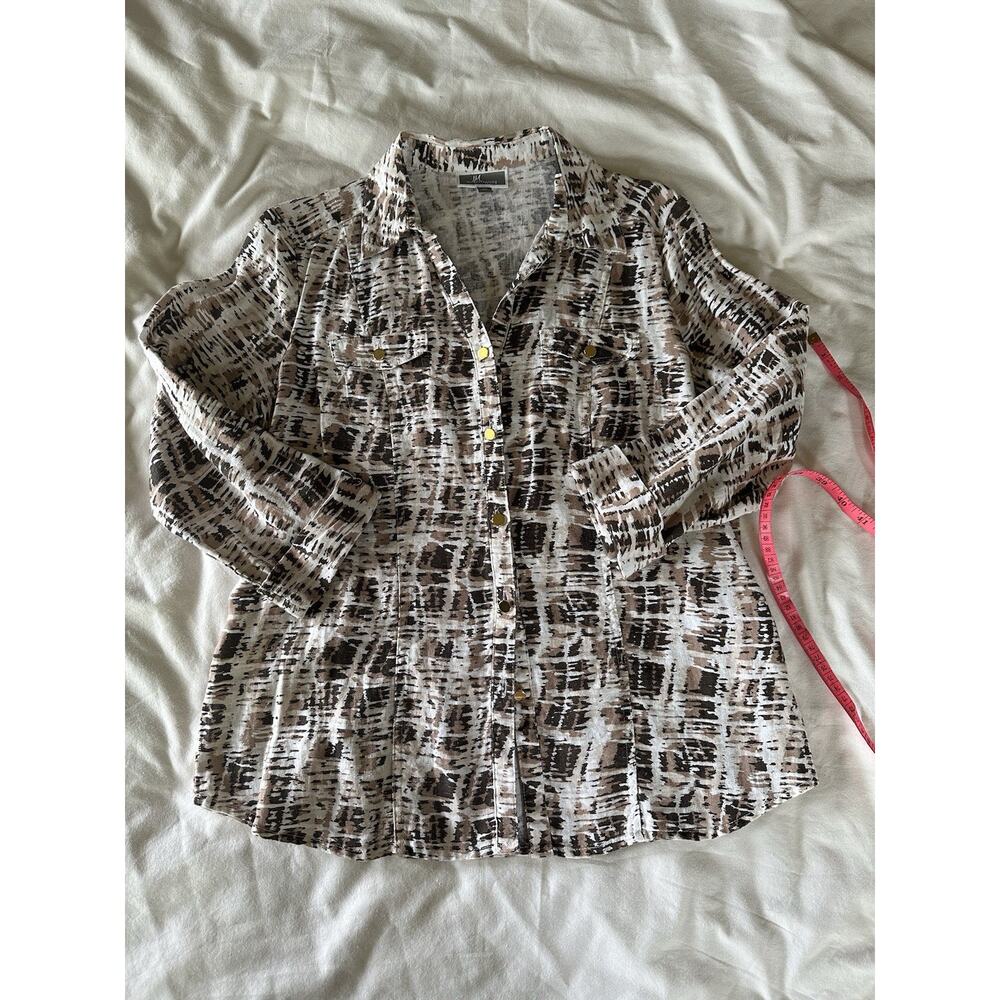 JM Collection Petite Blouse | 6P | 100% Linen